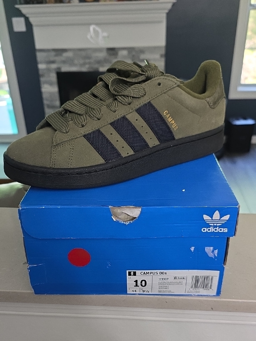 adidas Campus Olive Green with Black Stripes Sneakers